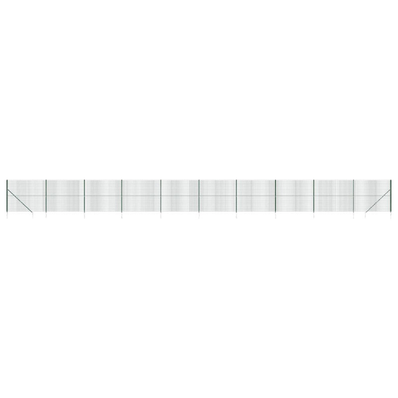 Beyard Metal Wire/Mesh Fence, Green, 160cm H x 2500cm W x 7.5cm D, 13