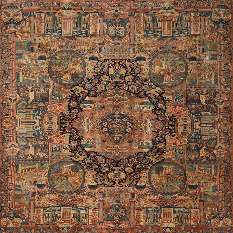 Ceaira Oriental Indoor Rug, Square 4'