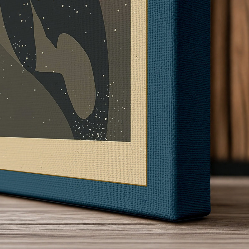 Dive into Motion Art Deco - Wrapped Canvas, 36x24 - 91.4 x 61.0 cm, Teal Border
