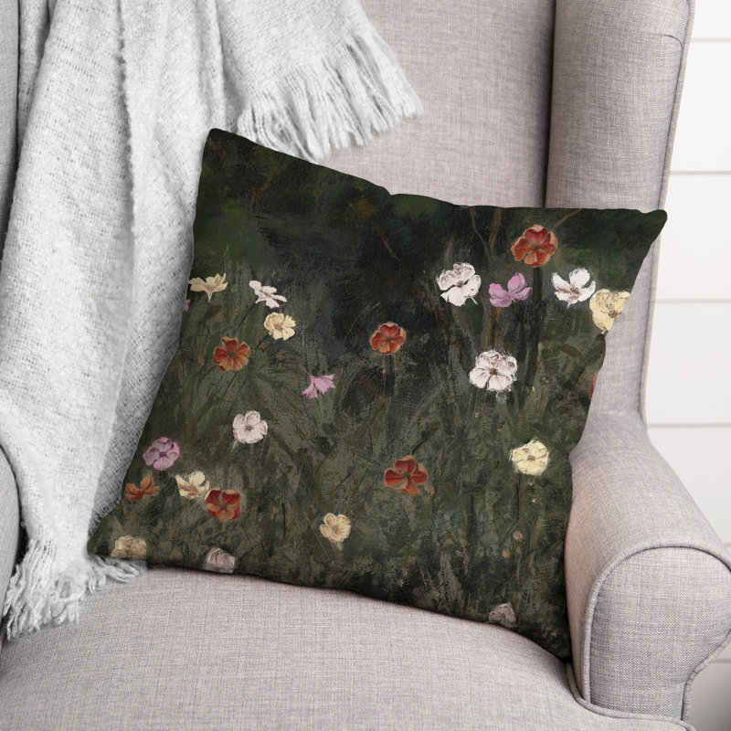 Floral Outdoor Reversible Throw Pillow