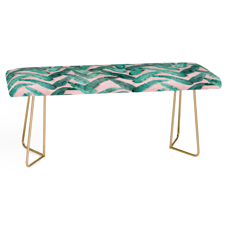 Banc rembourré en similicuir Dash and Ash, Vert / floral