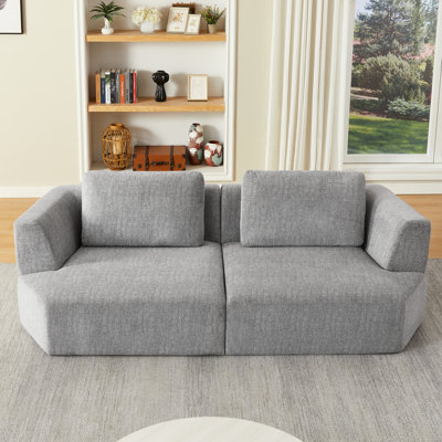 Oversized 3 Seater In Grey Chenille, No Assembly, Space - Saving For Apartment, Comfortable And , Soft Touch, Zippered Cleaning Compressed Grey, Chenille Fabric, Ideal Cozy Sponge Pocket Spring,