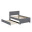 Lit plateforme double tapissier avec lit gigogne