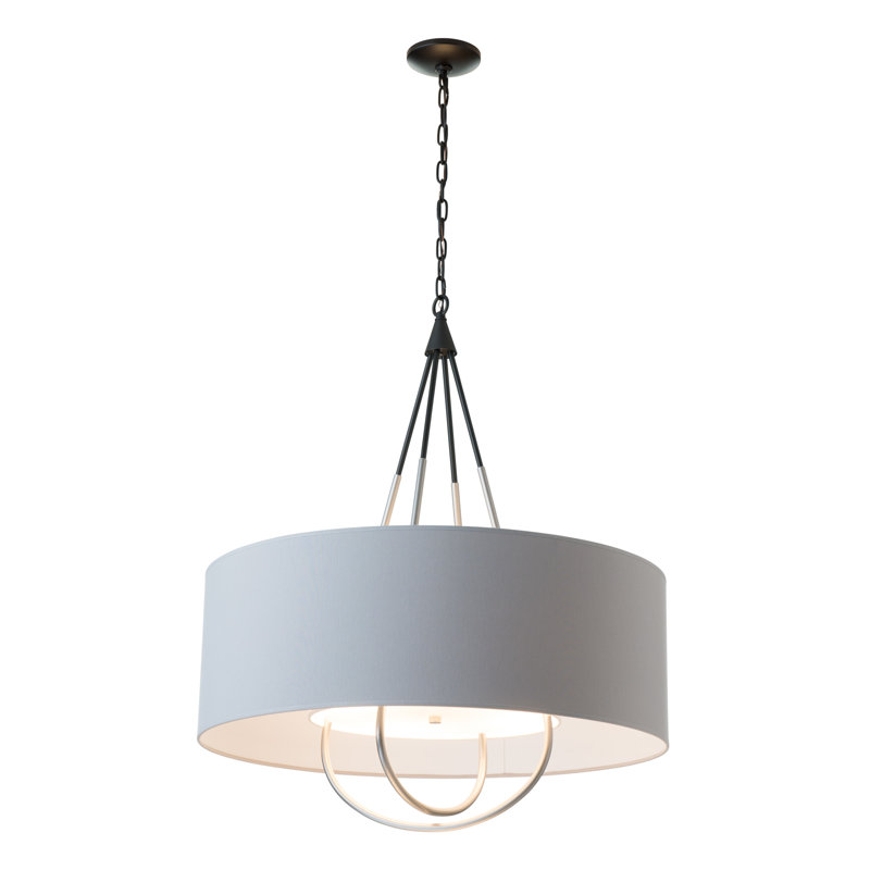 Loop 4 - Light Chandelier, Vintage Platinum, Black, Flax