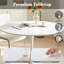 Table tulipe ronde 31,5 po - Luxe clair avec piédestal en métal, style Mid-Century moderne-5764395