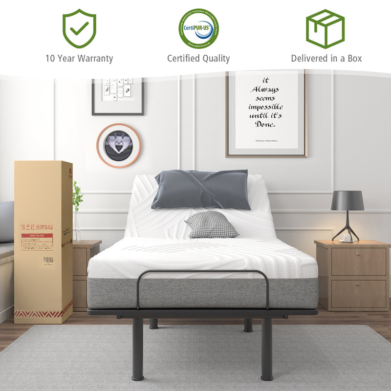 Pyle 8 Inch Twin Xl Bed Jacquard Mattress Gel Memory Foam Convoluted Foam For Adjustable Bed