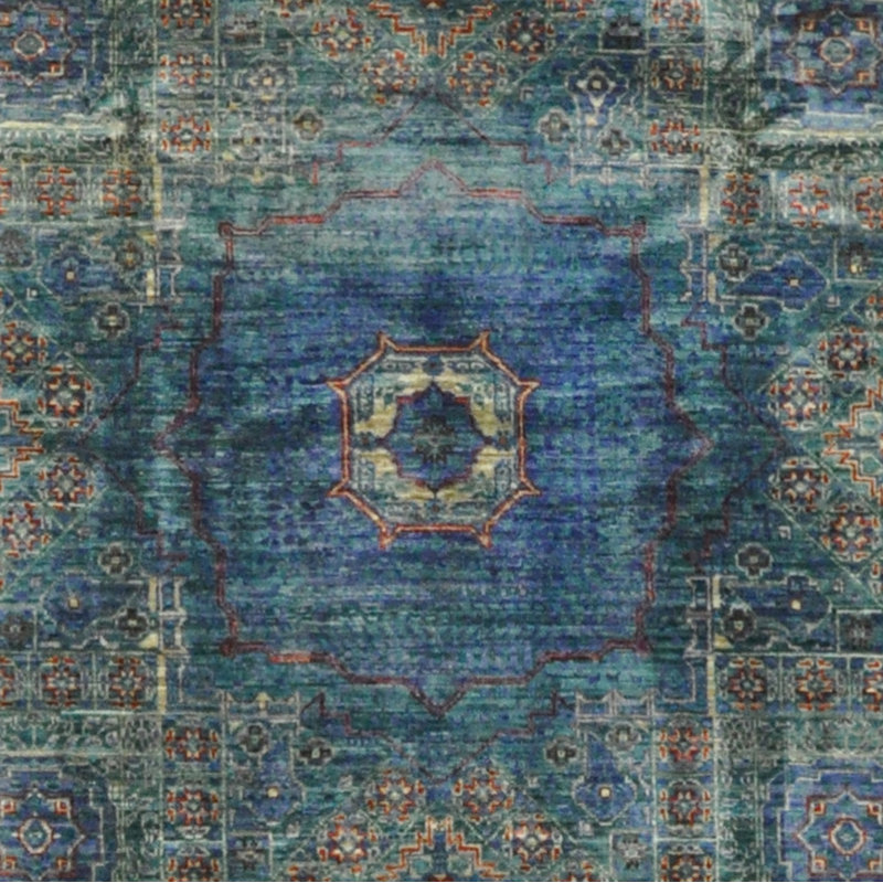 One-of-a-Kind 5'9" X 8'2" Wool Area Rug Blue/Yellow/Red
