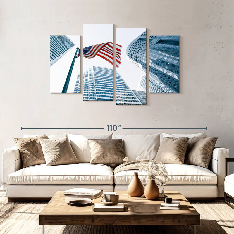 Borges Buildings And American Flag