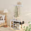 Modern Farmhouse Hall Tree – 39.4" Wide with Bench, Shoe Storage & Hooks-1018733160