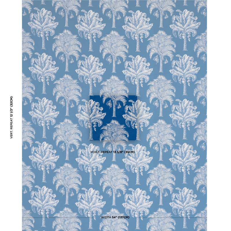 Tissu intérieur / extérieur Grand Palms, Bleu marine