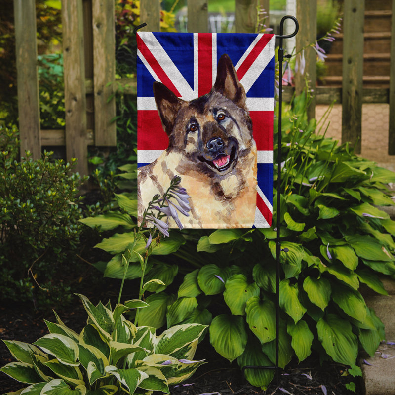 Drapeau de jardin 2 côtés english union jack, Elkhound norvégien