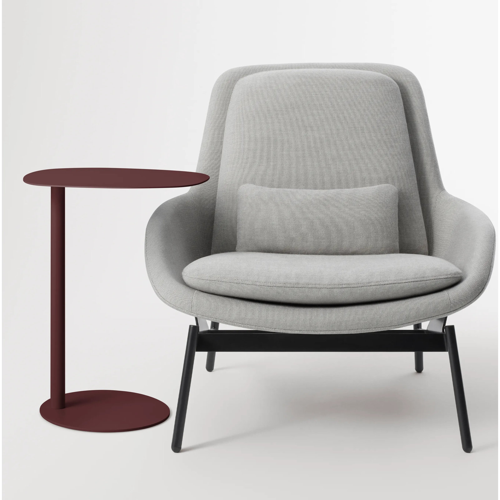 Swole Single End Table, 25" H x 20" W x 15" D, Oxblood