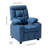 Kids Recliner Chair, Toddler Lounger with Cup Holders & Pockets, 107° to 126° Adjustable Back, Breathable Polyester Upholstery Reclining Sofa with Foot-rest, for Boys and Girls, Children (Blue)