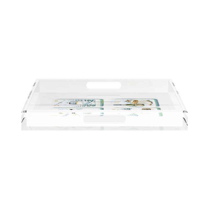 Mahjong Acrylic Decorative Tray, 15"W x 15"D x 2"H