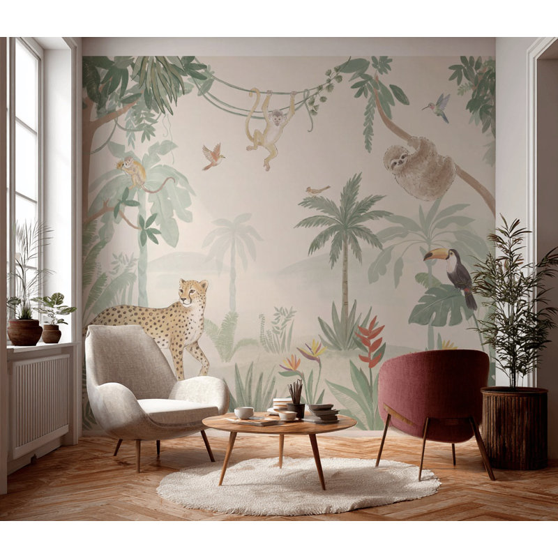 Papier peint Shades Of Green, L: 140 po x H: 96 po, Non-collé
