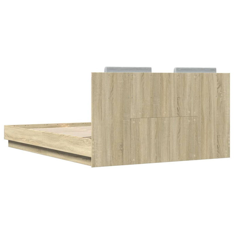 Vandewa Bed, EU Double - 140 x 200 cm, Sonoma Oak
