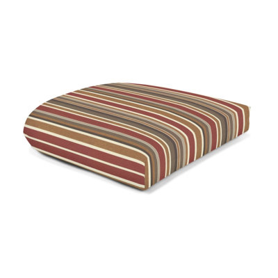 Casual Cushion Stripe SunbrellaFabric 1-Piece Indoor/Outdoor Wicker Seat Pad Cushion, 19.5"W x 19.5"L
