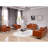 Amjed Contemporary Button Tufted Leather Loveseat w/ Steel Frame-1857383533