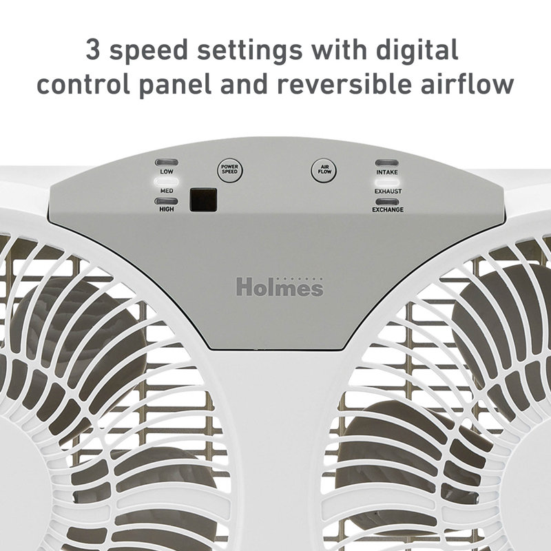White Remote Controlled Reversible Twin-Blade Window Fan