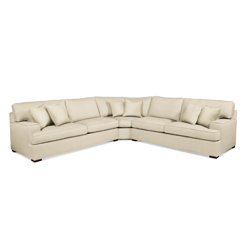 Sadie 3-Piece Upholstered Sectional, Java Finish, Ivory Crypton Performance; 0886-91