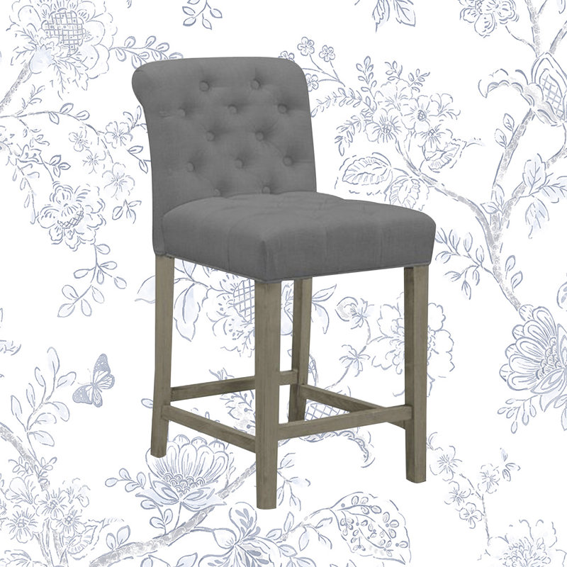Tabouret de bar et de comptoir Cirencester, Gris, Tabouret de comptoir (assise de 24 po de hauteur)