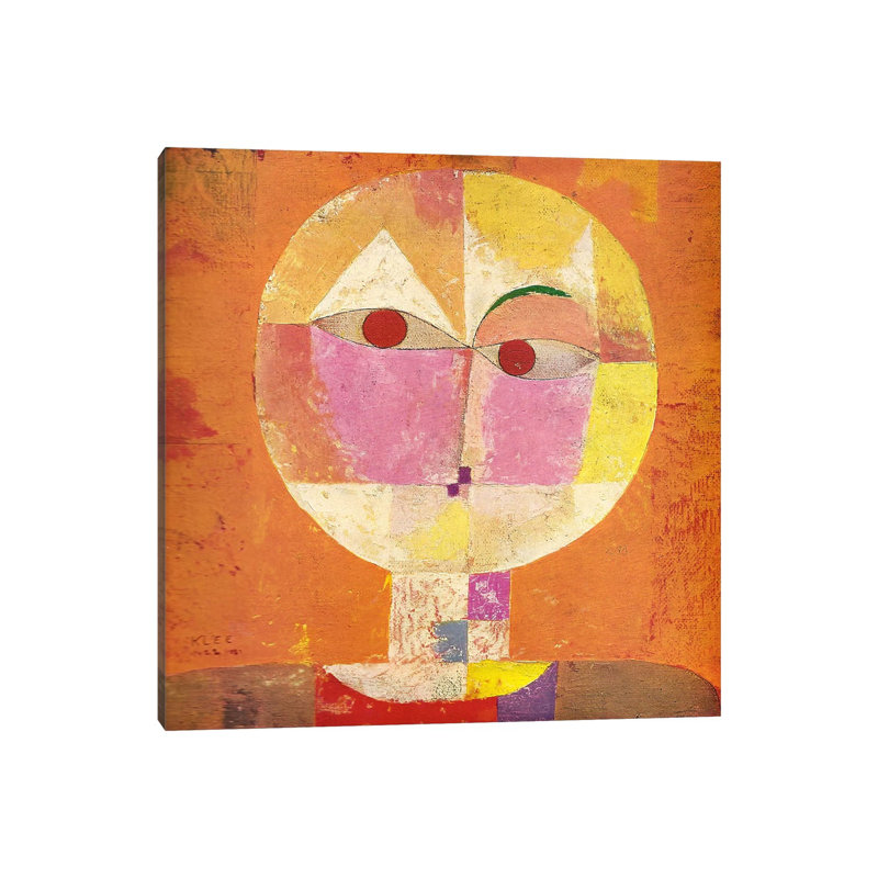 Senecio by Paul Klee - Floater Frame Painting on Canvas, 30.48 cm H x 30.48 cm W, No Frame