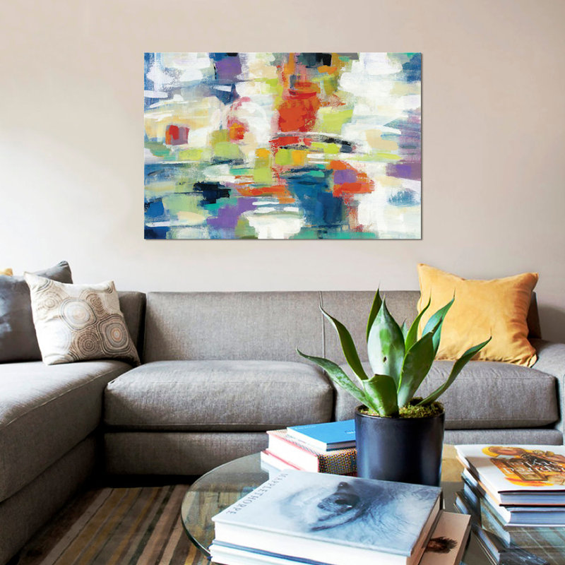 «Island Town» par Silvia Vassileva, reproduction d'art sur toile tendue, H 40 po x l 60 po x P 1,5 po, Toile tendue