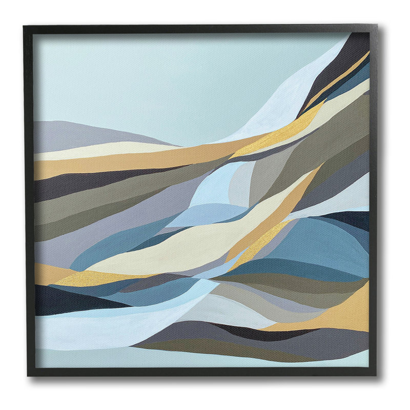 Geometric Mountains Landscape by Erika Gehringer, 17" H x 17" W