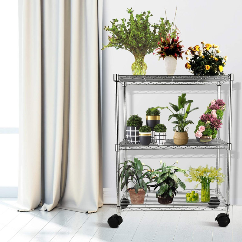 Étagère Gimar, Chrome chrome, H 31,89 po x l 13,78 po x P 24,02 po