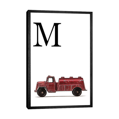 M Water Truck White Letter - Print on Canvas
