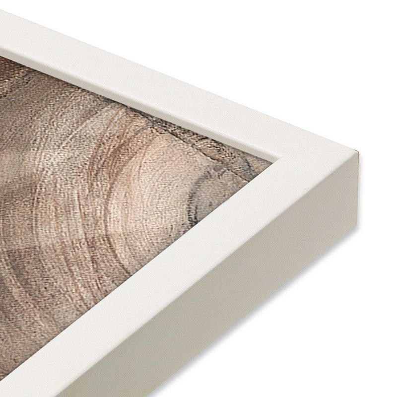 Impression d'échos en bois, Cadre blanc opaque, H 12 po x l 12 po x P 1,25 po