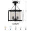 Plafonnier semi-encastré 4 lumières cristal noir