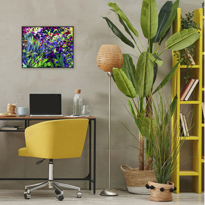 Vibrant Confetti Garden Framed Giclee, design by Lee Ann Zirbes