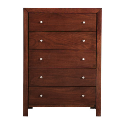 Commode en cerisier G2400 - placage de bois véritable, tiroirs à queue d'aronde pour une durabilité accrue, glissières en métal, H 48 po x P 34 po l 17 po, panneau de particules fini 95 po et solide avec placage sur glissières supportant le tiroir