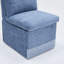 Chaise de salle à manger rembourrée en lin avec roulettes et espace de rangement - ensemble de 2-1997788997