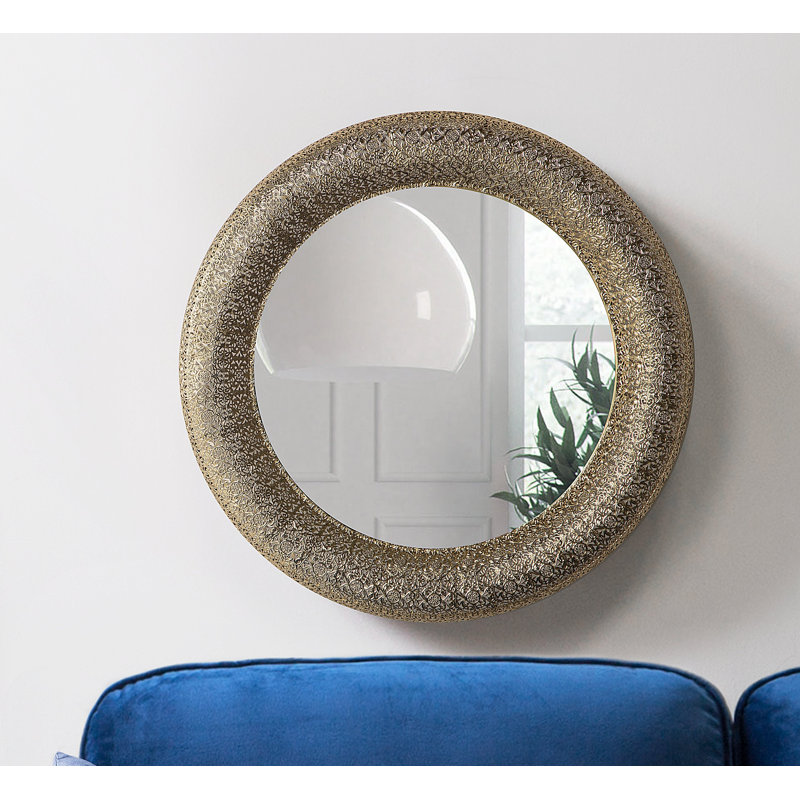 Casper Metal Flat Wall Mirror, Gold