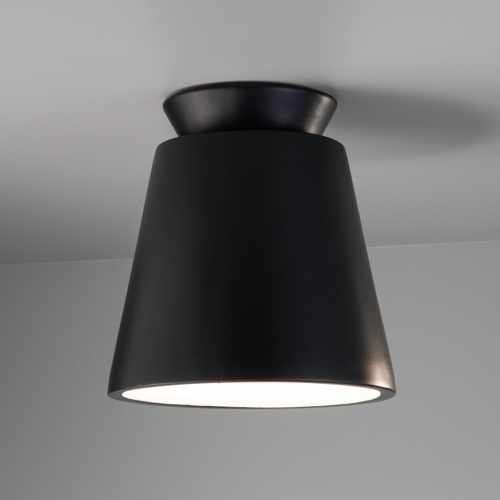 Logan Ceramic Outdoor Flush Mount, Carbon Matte Black, LED (Integrated)