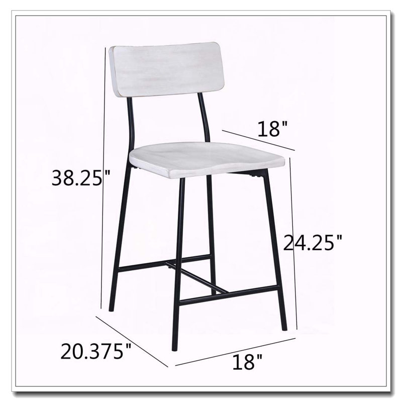 Tabouret de comptoir moderne en bois et métal avec siège en forme de selle