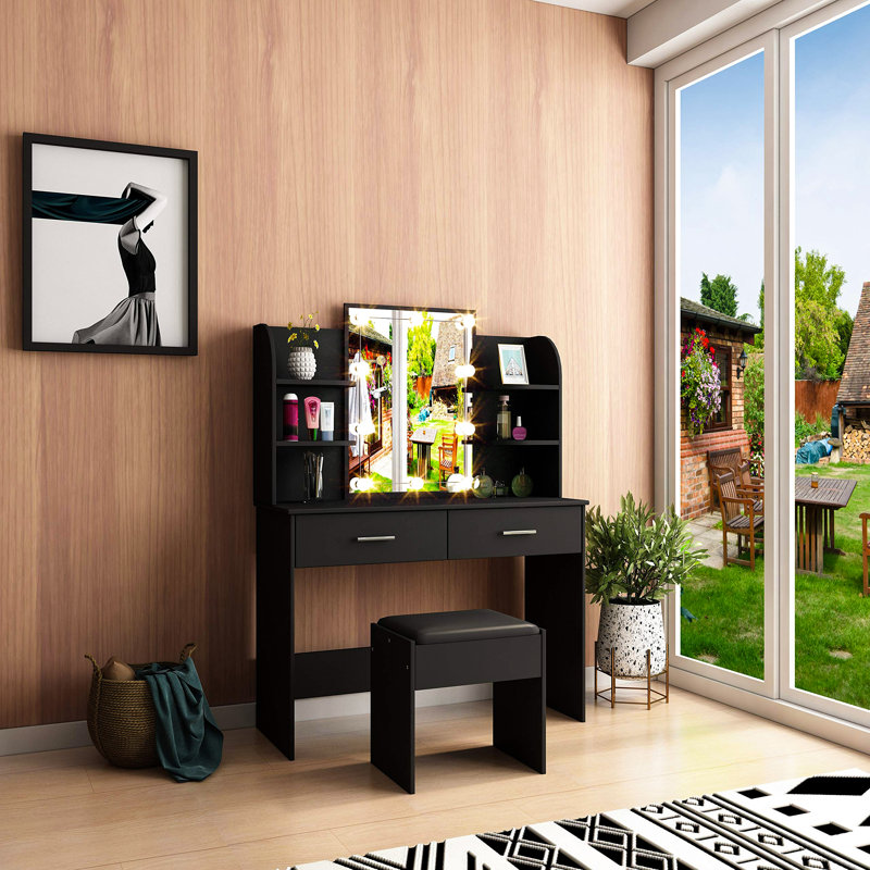 Jeannia Dressing Table with Mirror