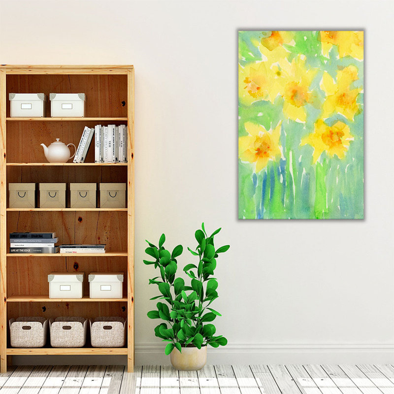 «Daffodils II», reproduction d'art sur toile, H 36 po x l 24 po