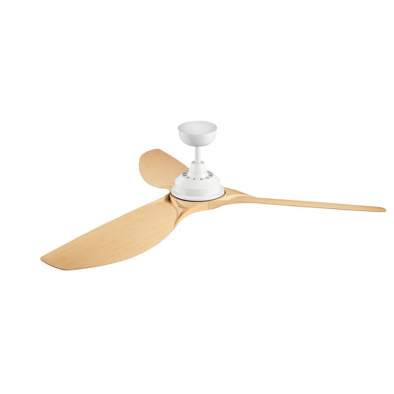 Kichler Imari 65" 3 - Blade LED Propeller Ceiling Fan with Wall Control and Light Kit Included, Matte White