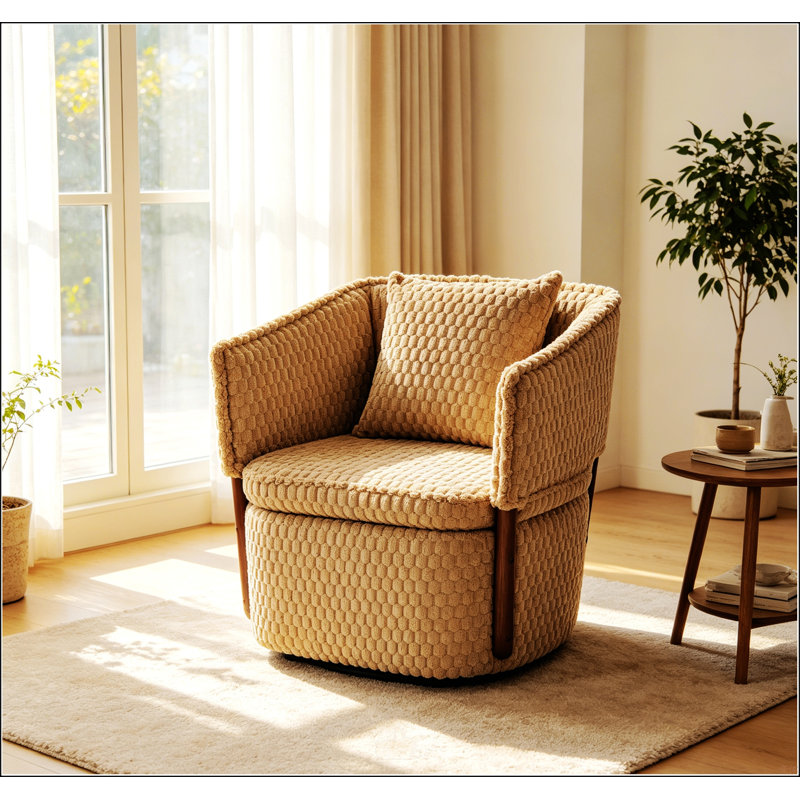 Fauteuil lounge confortable avec mousse haute densité et rangement, idéal pour la détente et la décoration intérieure