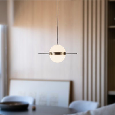 Nial 10-in Gray/Gold Dimmable LED Pendant