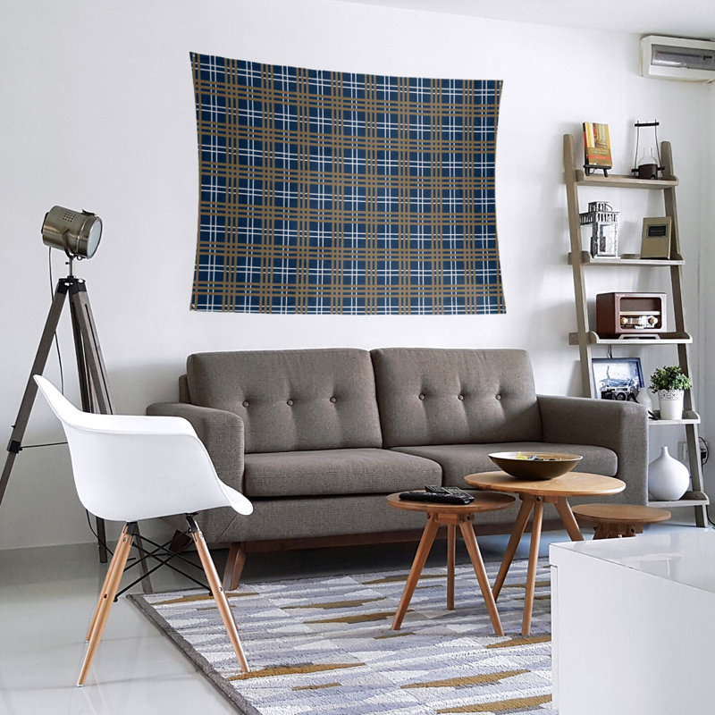 Tapisserie en microfibre de luxe Tampa Bay, H 27,5 po x l 37,5 po, Bleu/blanc/or