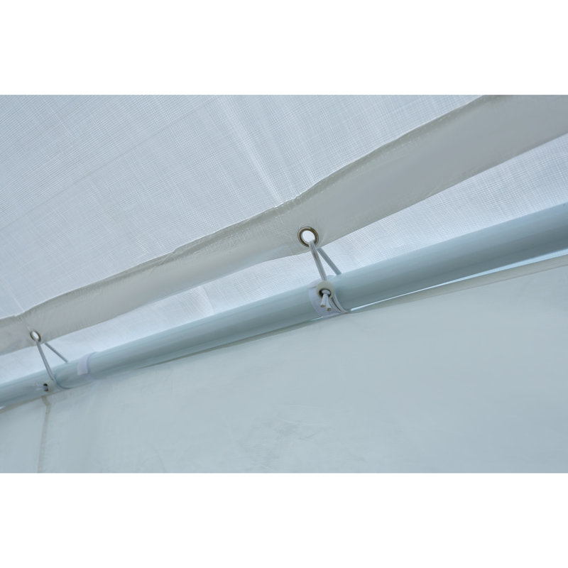 Auvent robuste 10 pi x 20 pi avec parois latérales - poutres de support triangulaires, tiges de mise à la terre, imperméables et -