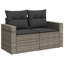  Ensemble de canapé de jardin en rotin PE gris, acier thermolaqué, 100% polyester