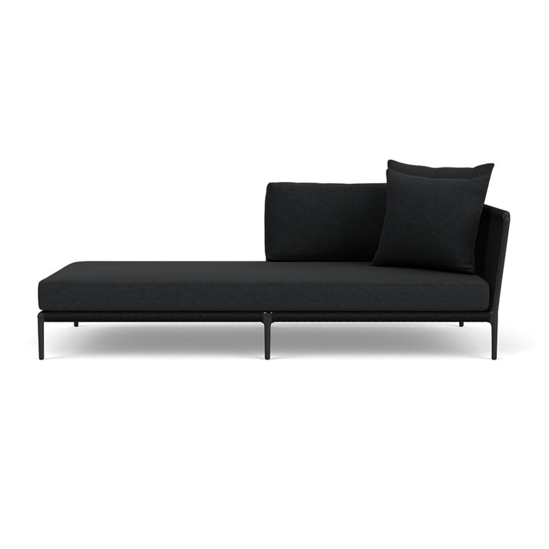 Otti Left Arm Sectional Chaise, Noir, Black