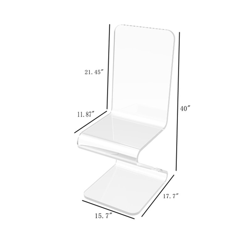 Chair, Clear Ghost Acrylic - Z LED Design 10035-2 Returned Unit