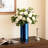 Irmfried X-Shaped Handmade Blue Glass Table Vase-643226433