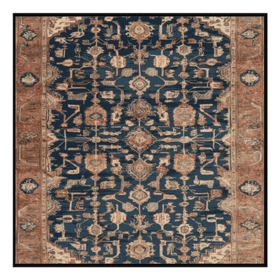 Machine Washable Persian Brown Area Rug